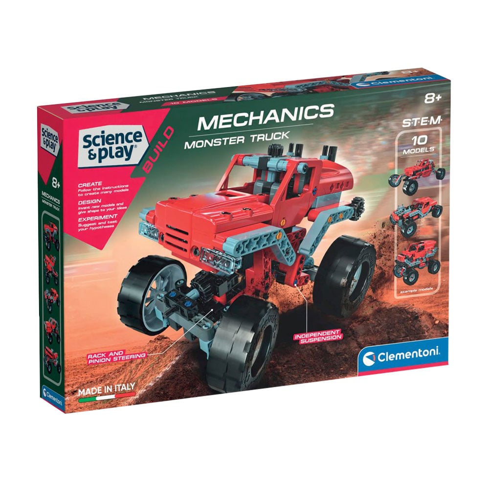 Дитячий конструктор 2 в 1 Clementoni Science &amp; Play Mechanics Laboratory Monster Truck від 8 років, 120 елементів (75076)